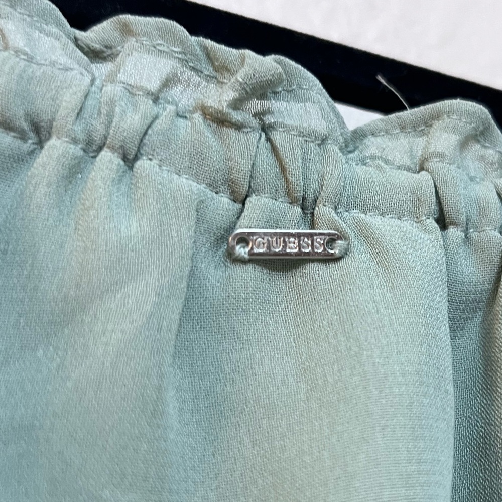 NWT Guess LS Hale Off Shoulder Top Mineral Gray Long sleeve Sheer - Picture 6 of 7